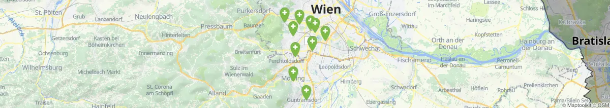 Kartenansicht für Apotheken-Notdienste in der Nähe von Perchtoldsdorf (Gemeinde, Niederösterreich) (527)